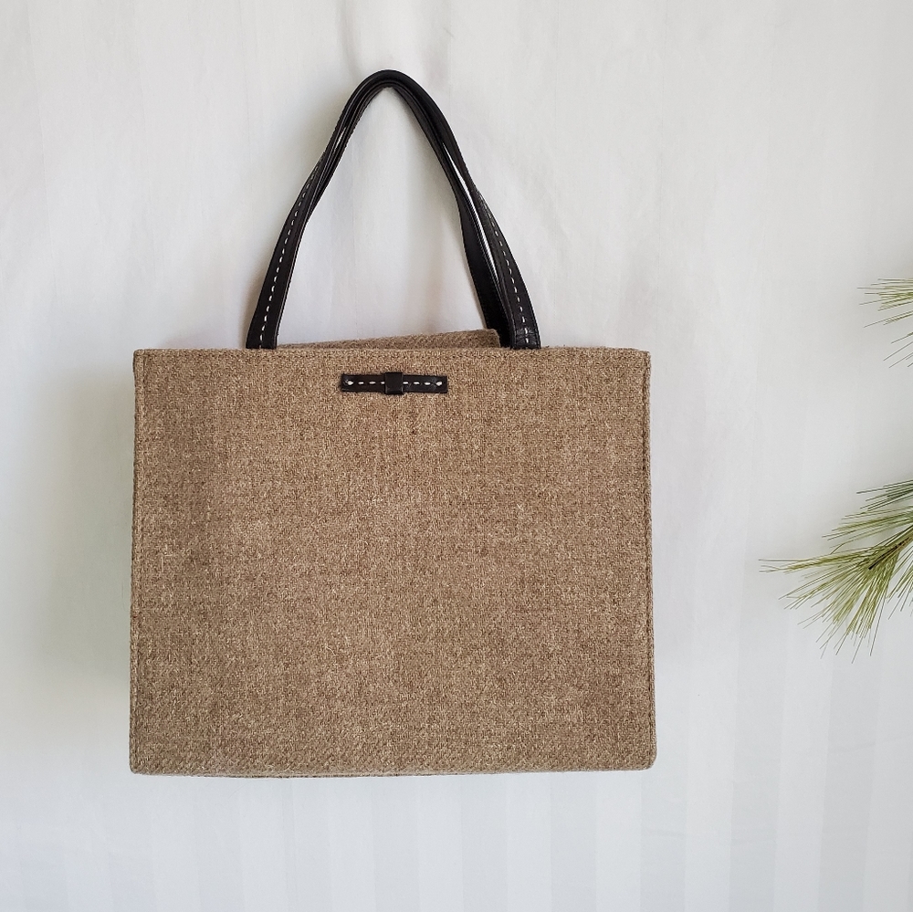 Kate Spade Camel Wool Felt Double Strap Purse